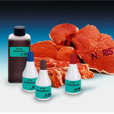 Vleesinkt Noris 111 - vleesinkt blauw, rood en bruin – slachthuis vlees inkt – Stempelfabriek.nl