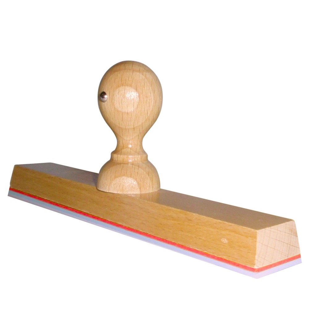 Grote houten handstempel 200x30 mm