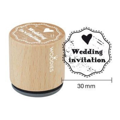 Houten handstempel Woodies Wedding Invitation