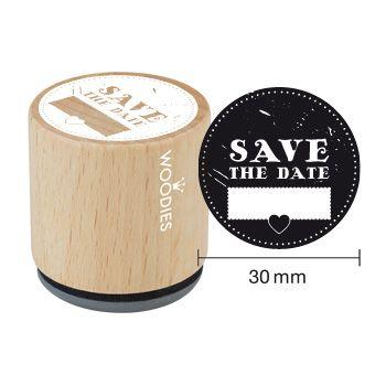 Houten handstempel Woodies Save the Date