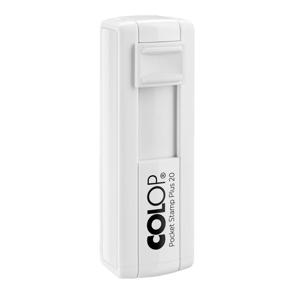Trendy Colop zakstempel met wit montuur