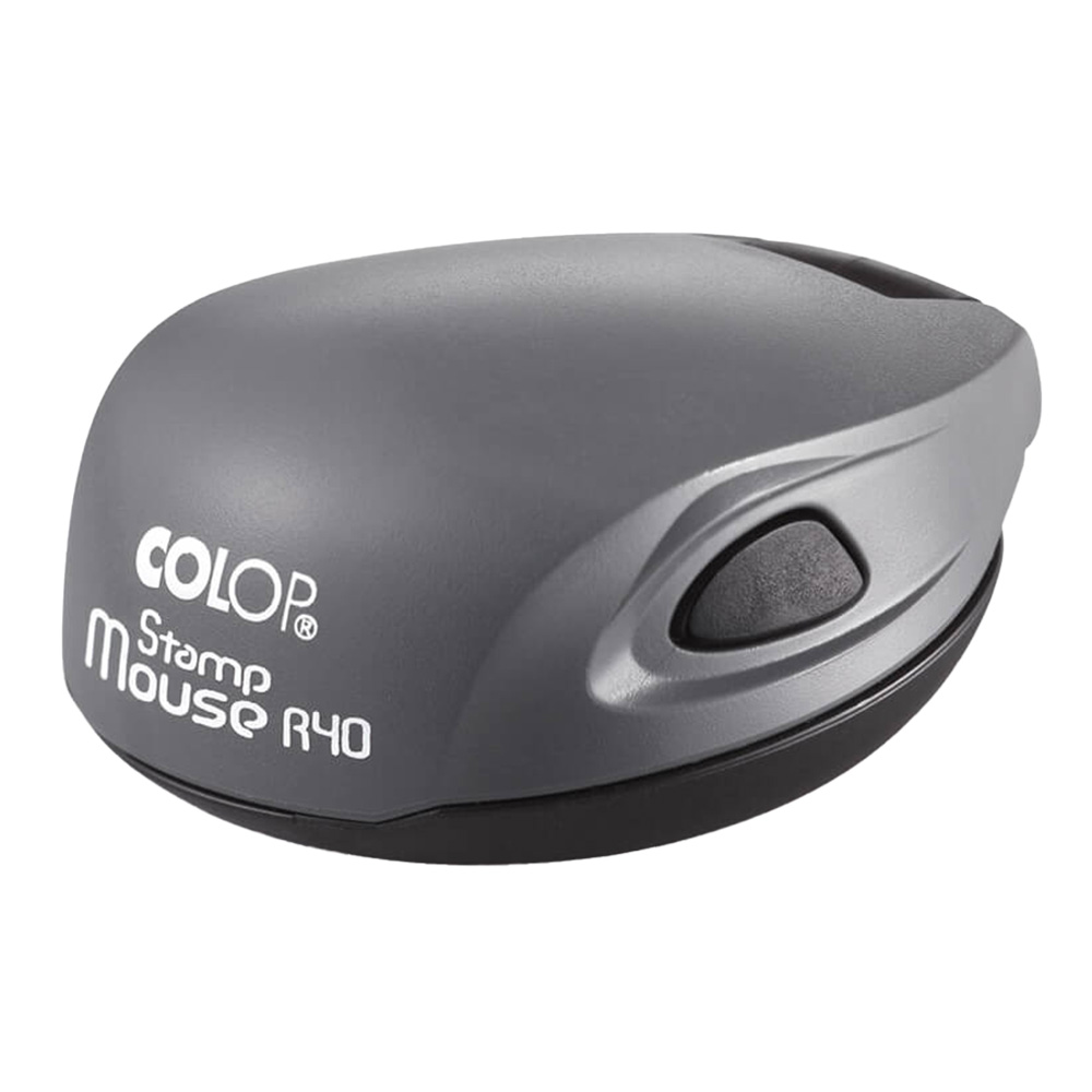 Stamp Mouse R40 met grijs montuur - Stempelfabriek.nl