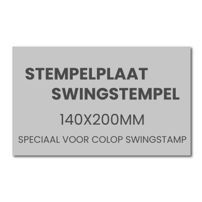 Stempelplaat Swing Stempel 140x200mm | Stempelfabriek.nl