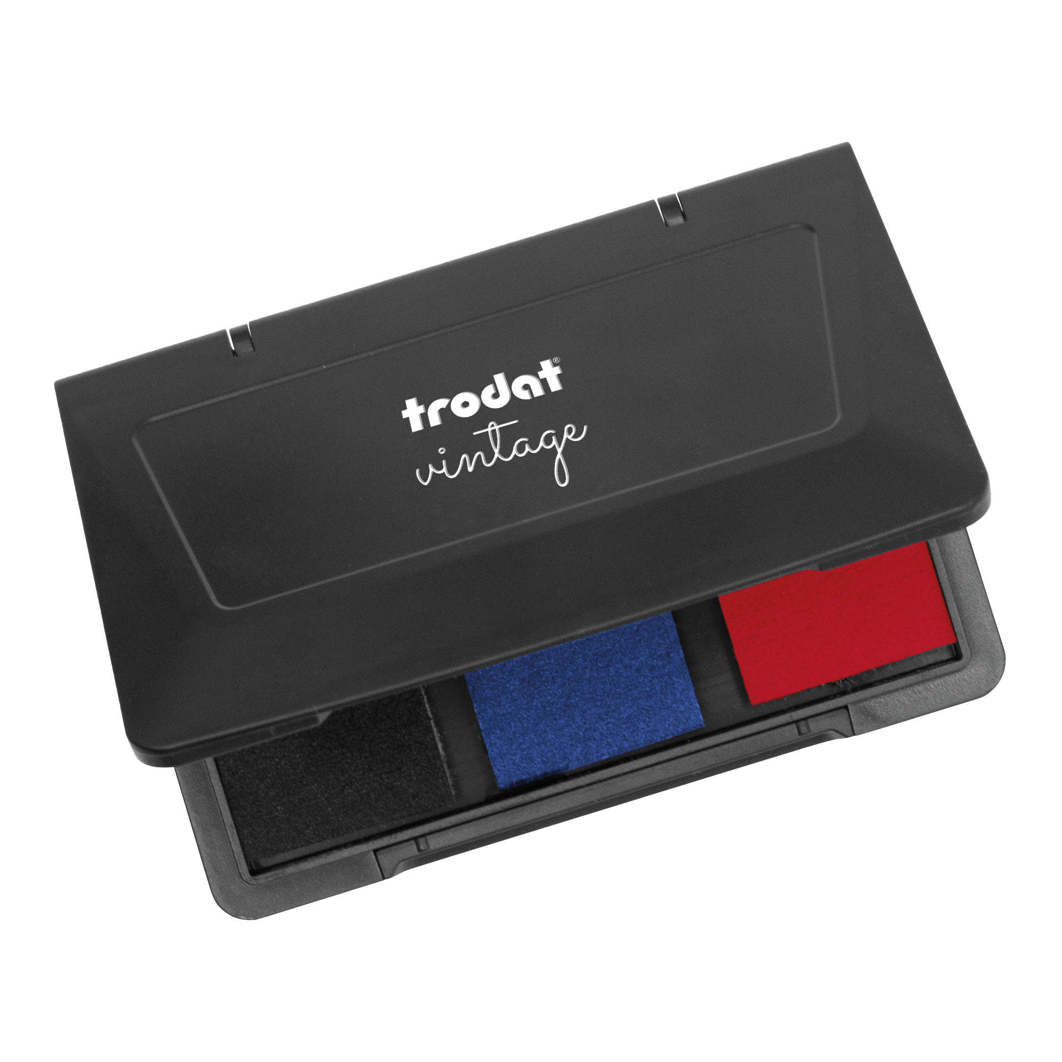 Trodat Vintage stempelkussen, zwart-blauw-rood