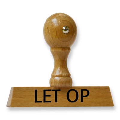 Handstempel LET OP