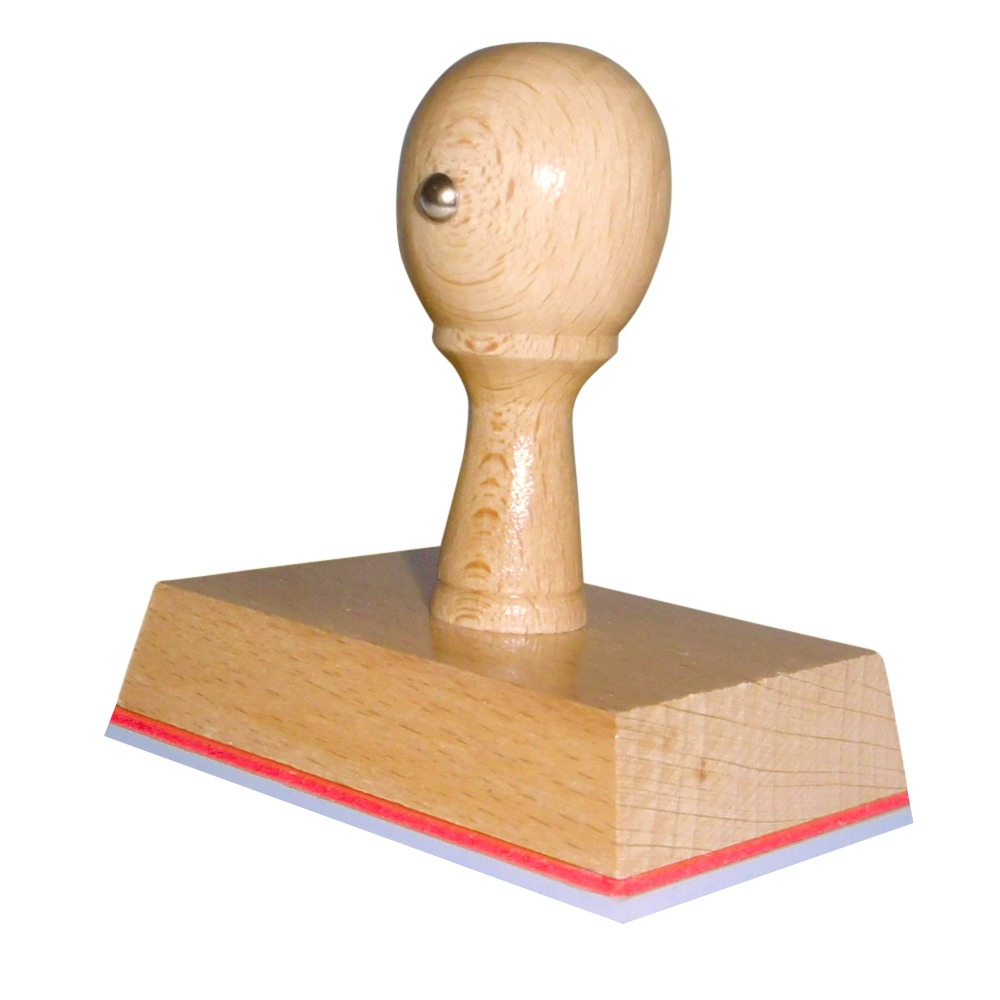 Houten handstempel 65x50 mm.