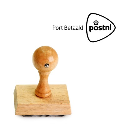 Post Betaald stempel met houten montuur
